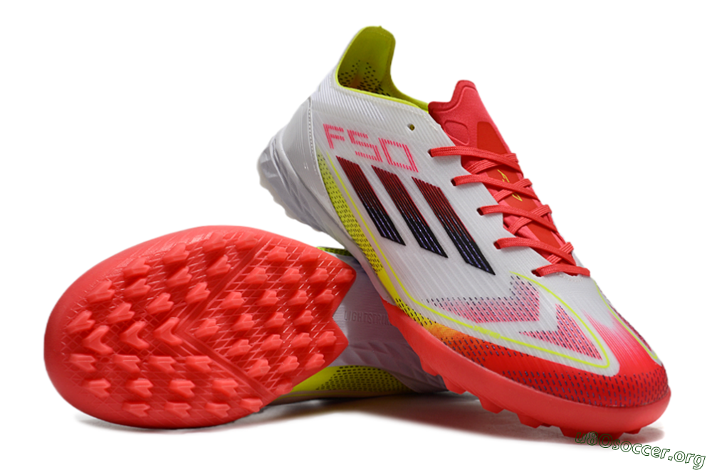 Adidas F50 Elite TF Football Shoes - White/Red/Yellow 3