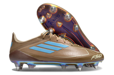 Messi x Adidas F50 Elite SG Football Boots - Brown/White/Blue