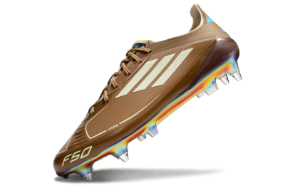 Messi x Adidas F50 Elite SG Football Boots - Brown/White/Blue
