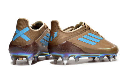 Messi x Adidas F50 Elite SG Football Boots - Brown/White/Blue