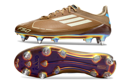 Messi x Adidas F50 Elite SG Football Boots - Brown/White/Blue