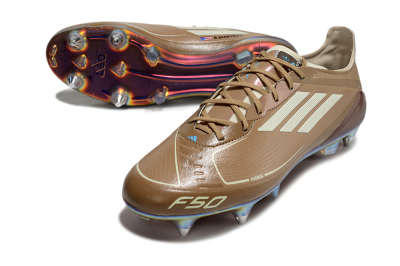 Messi x Adidas F50 Elite SG Football Boots - Brown/White/Blue