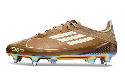 Messi x Adidas F50 Elite SG Football Boots - Brown/White/Blue