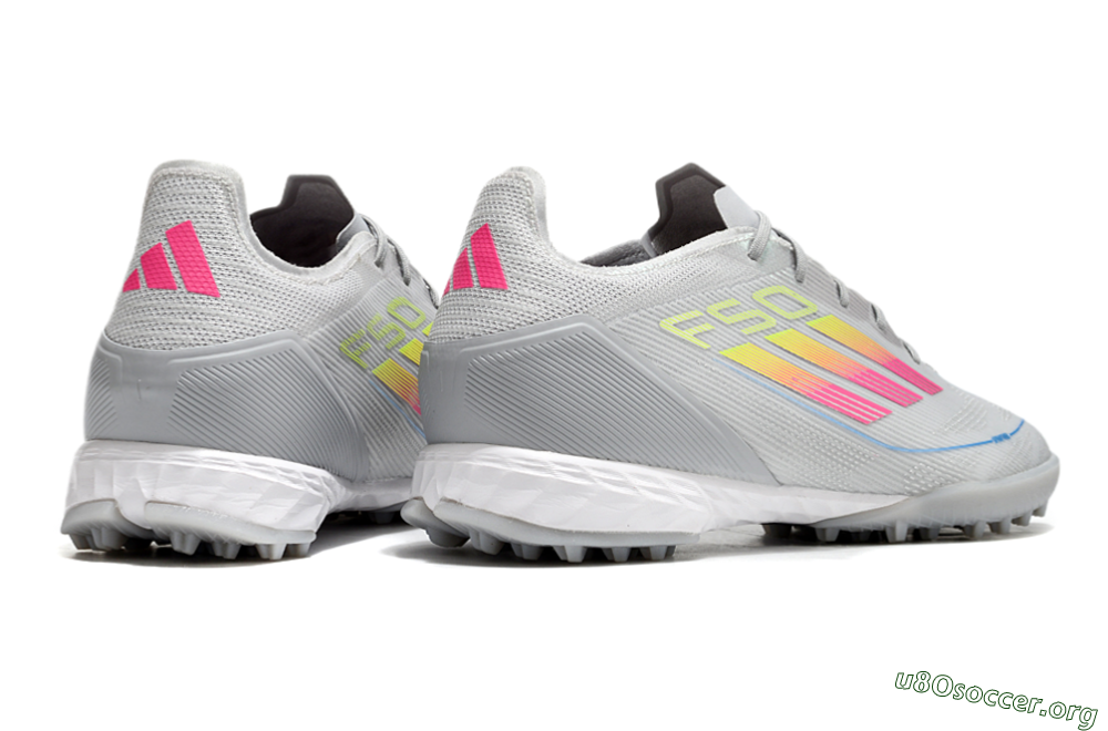 Adidas F50 Pro TF Football Shoes - Grey/Gold/Pink 6