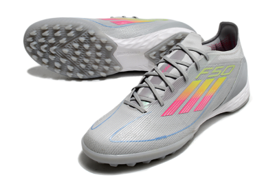 Adidas F50 Pro TF Football Shoes - Grey/Gold/Pink