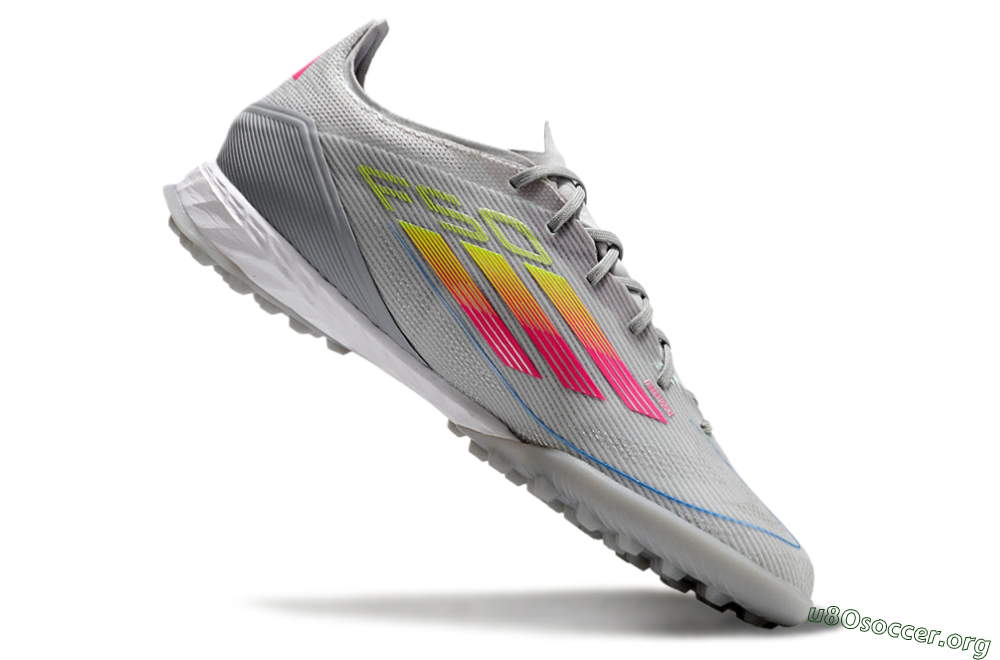 Adidas F50 Pro TF Football Shoes - Grey/Gold/Pink 4