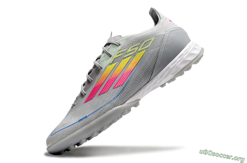 Adidas F50 Pro TF Football Shoes - Grey/Gold/Pink 5