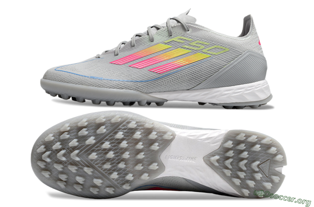 Adidas F50 Pro TF Football Shoes - Grey/Gold/Pink 1