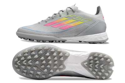 Adidas F50 Pro TF Football Shoes - Grey/Gold/Pink