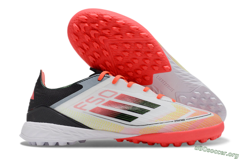Adidas F50 Elite TF Football Shoes - White/Red/Yellow 2