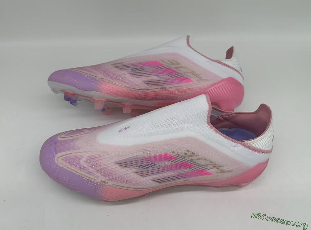 Adidas F50 Elite Laceless FG Football Boots - White/Pink/Gold