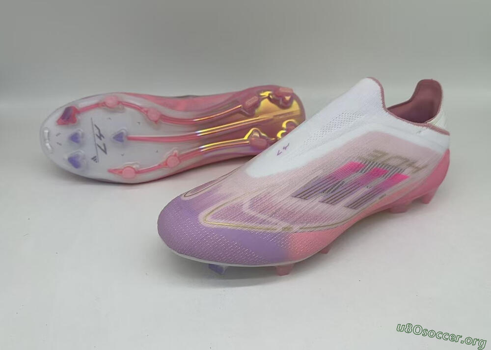 Adidas F50 Elite Laceless FG Football Boots - White/Pink/Gold