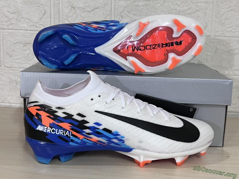Nike Air Zoom Mercurial Vapor 16 Elite FG Football Boots - White/Black/Blue/Orange
