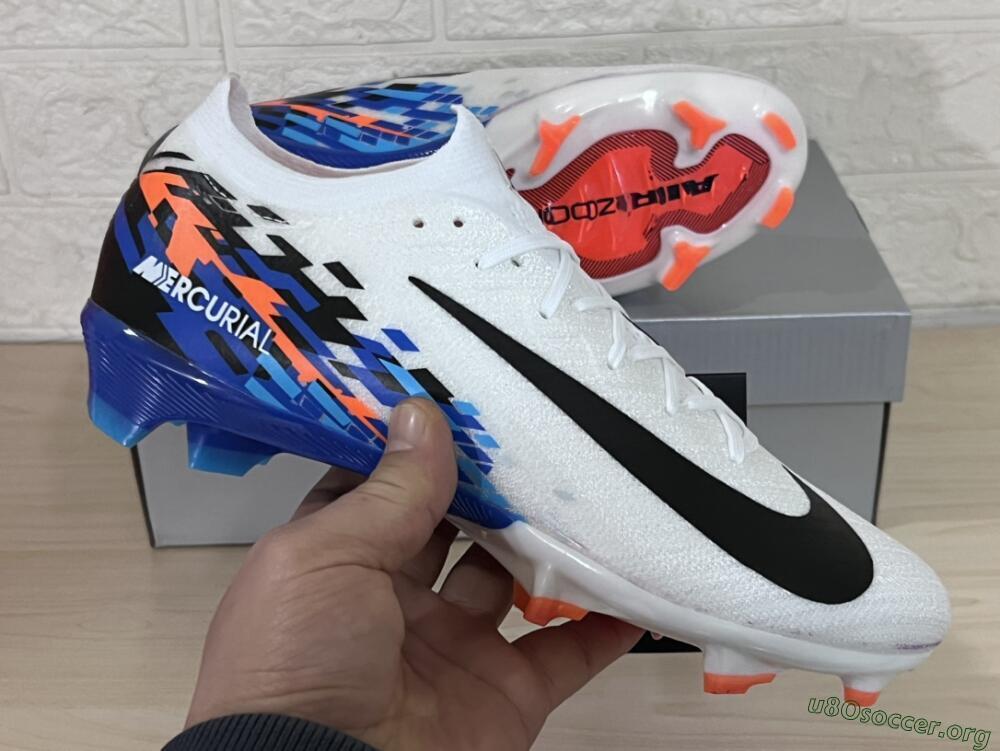 Nike Air Zoom Mercurial Vapor 16 Elite FG Football Boots - White/Black/Blue/Orange