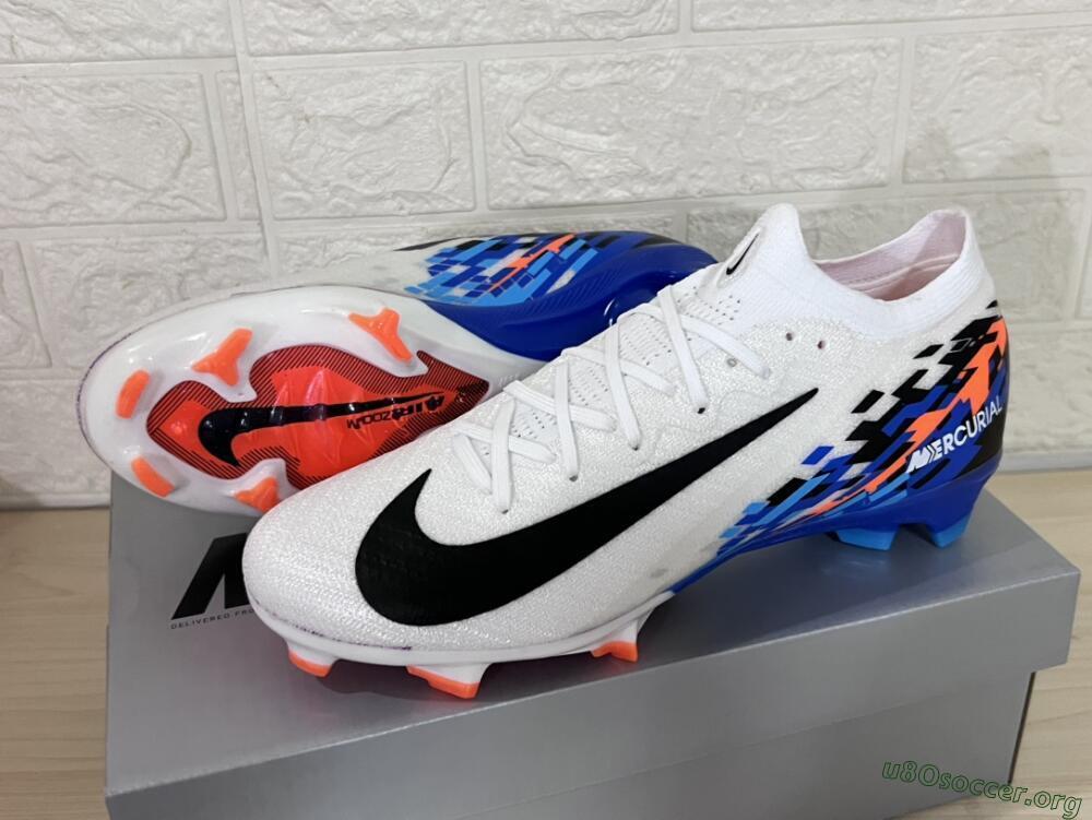 Nike Air Zoom Mercurial Vapor 16 Elite FG Football Boots - White/Black/Blue/Orange