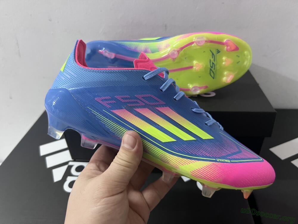 Adidas F50 Elite TF Football Shoes - Blue/Pink/Yellow
