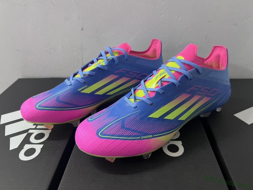 Adidas F50 Elite TF Football Shoes - Blue/Pink/Yellow