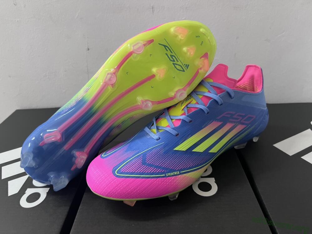 Adidas F50 Elite TF Football Shoes - Blue/Pink/Yellow