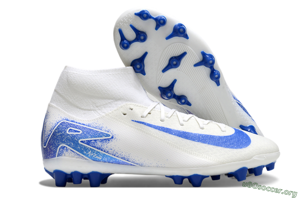 Nike Air Zoom Mercurial Superfly 10 Elite AG Football Boots - Beige/White/Blue 2