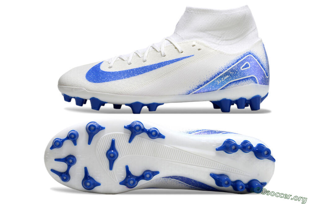 Nike Air Zoom Mercurial Superfly 10 Elite AG Football Boots - Beige/White/Blue 1