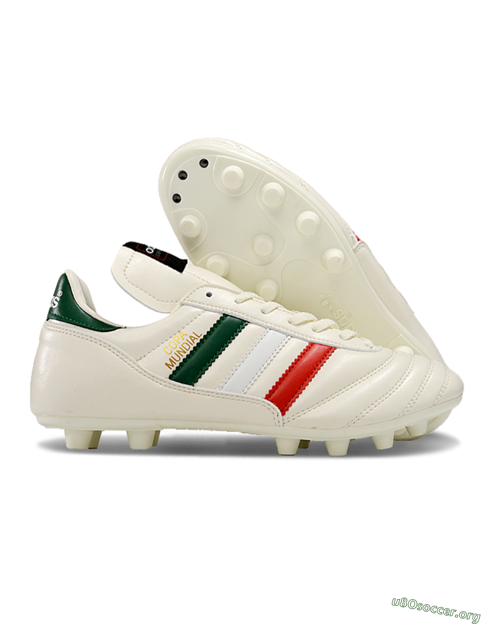 Adidas Mundial Team Astro TF Football Shoes - Beige/Red/Green 2