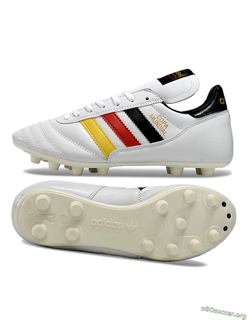 Adidas Mundial Team Astro TF Football Shoes - White/Black/Red/Yellow 1
