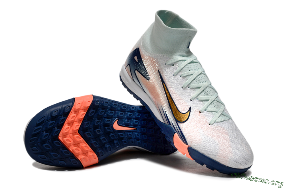 Nike Air Zoom Mercurial Superfly 10 Elite TF Football Shoes - Jade/Gold/Pink 4