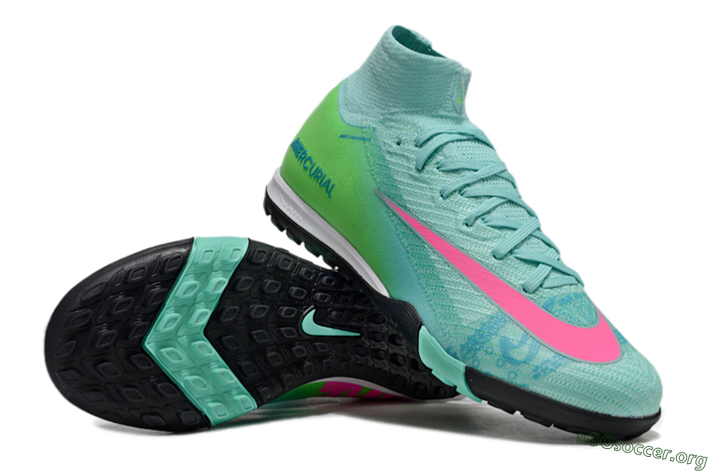 Nike Air Zoom Mercurial Superfly 10 Elite TF Football Shoes - Jade/Pink/Black 1