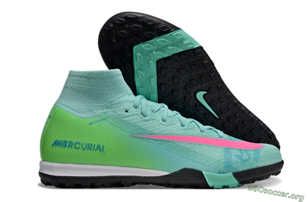 Nike Air Zoom Mercurial Superfly 10 Elite TF Football Shoes - Jade/Pink/Black 2