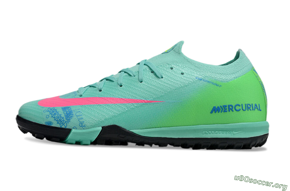 Nike Air Zoom Mercurial Vapor 16 Elite TF Football Shoes - Jade/Pink/Blue 3