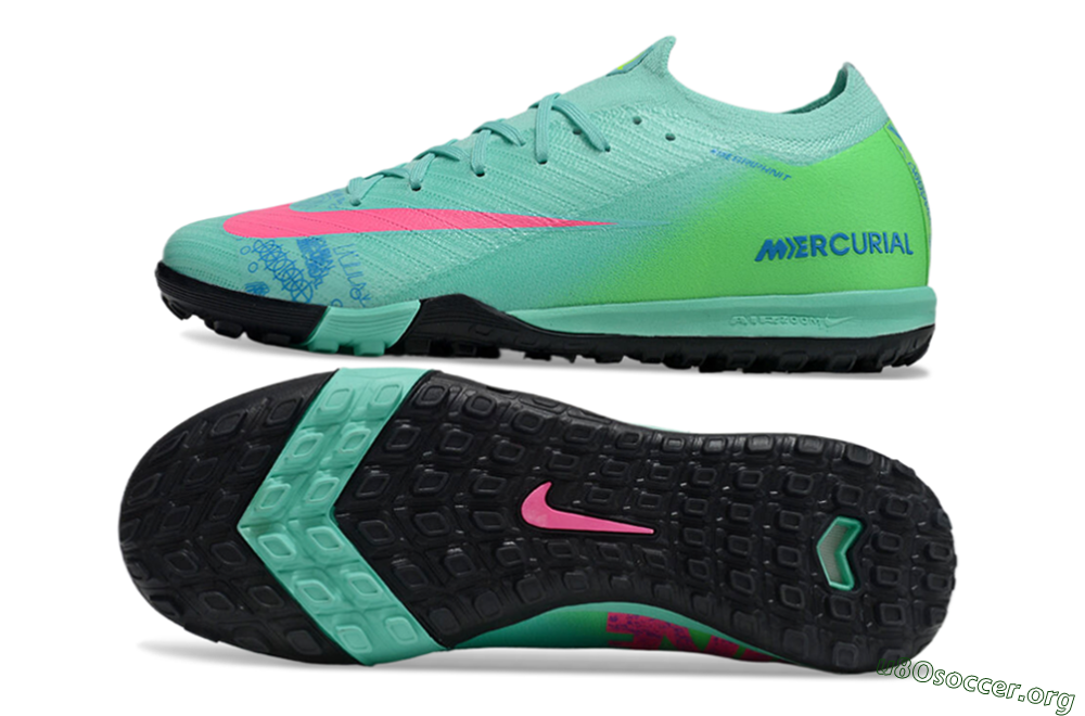 Nike Air Zoom Mercurial Vapor 16 Elite TF Football Shoes - Jade/Pink/Blue 1