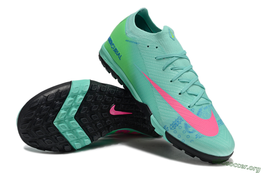 Nike Air Zoom Mercurial Vapor 16 Elite TF Football Shoes - Jade/Pink/Blue 0