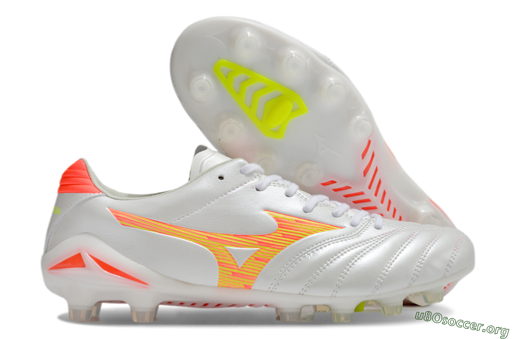 Mizuno Morelia Neo 4 FG Football Boots - White/Red/Yellow 2