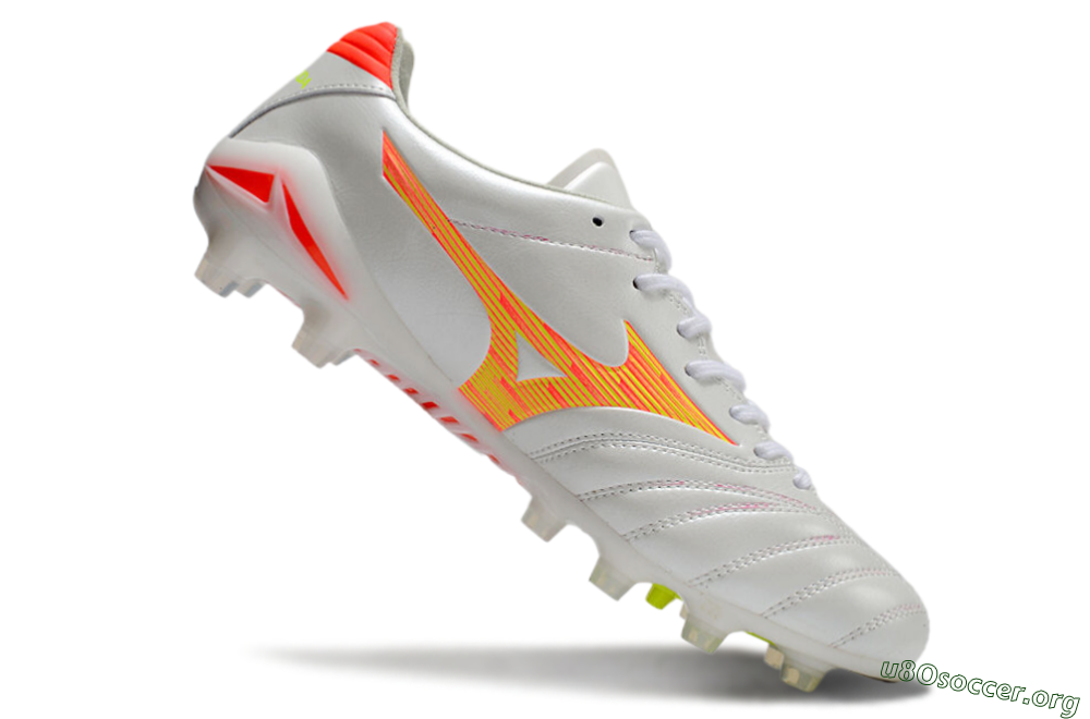 Mizuno Morelia Neo 4 FG Football Boots - White/Red/Yellow 4