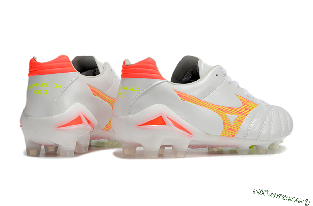 Mizuno Morelia Neo 4 FG Football Boots - White/Red/Yellow 6