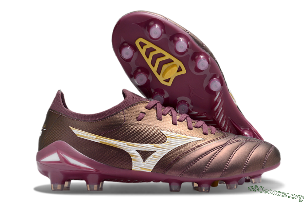 Mizuno Morelia Neo 4 FG Football Boots - Red/White/Gold 2