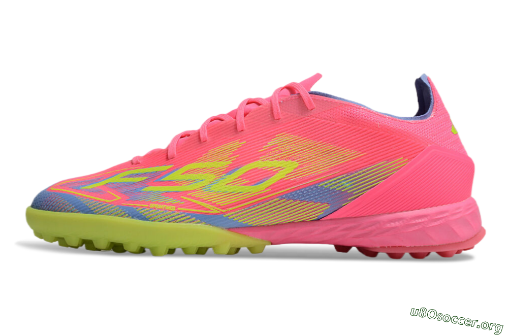Adidas F50 Pro TF Football Shoes - Pink/Blue/Yellow 3