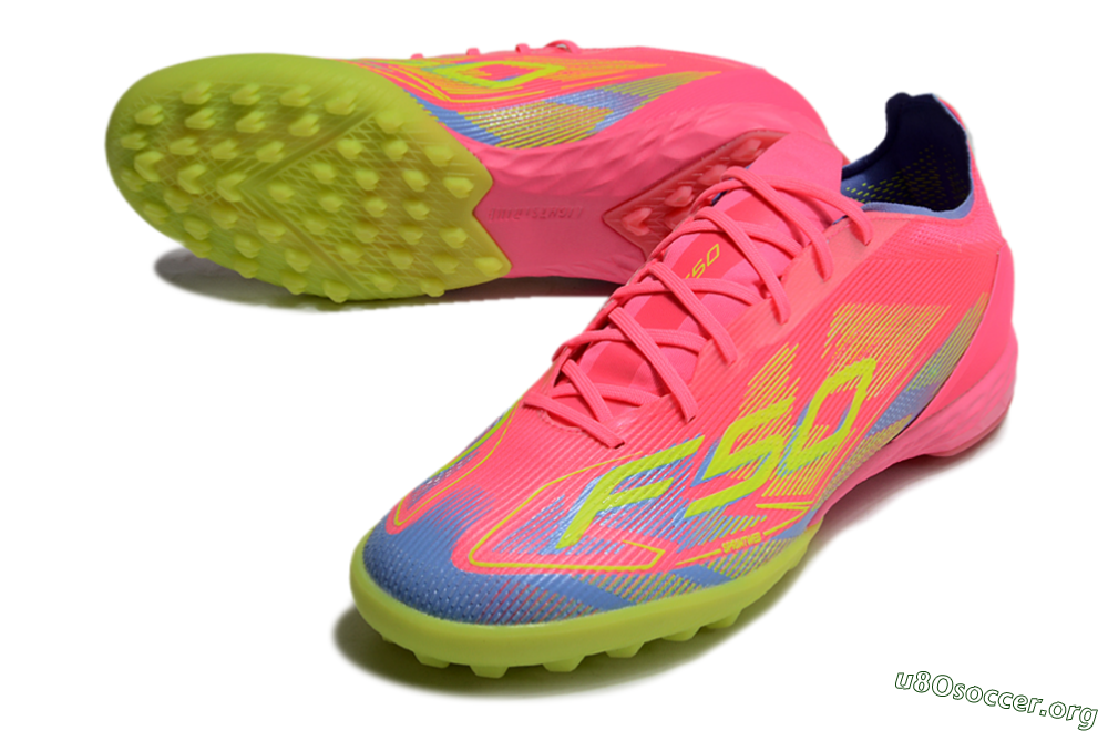 Adidas F50 Pro TF Football Shoes - Pink/Blue/Yellow 0