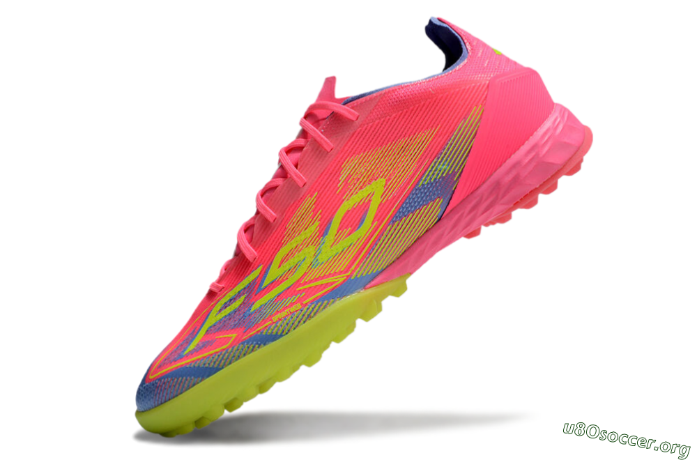 Adidas F50 Pro TF Football Shoes - Pink/Blue/Yellow 5