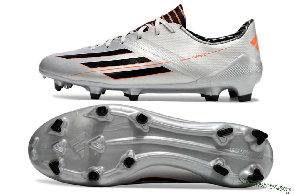 Adidas F50 Adizero FG Football Boots - Silver/Black/Orange 1