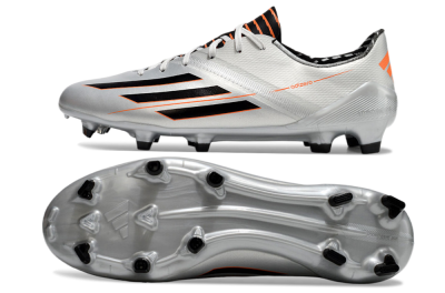 Adidas F50 Adizero FG Football Boots - Silver/Black/Orange