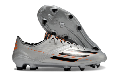 Adidas F50 Adizero FG Football Boots - Silver/Black/Orange
