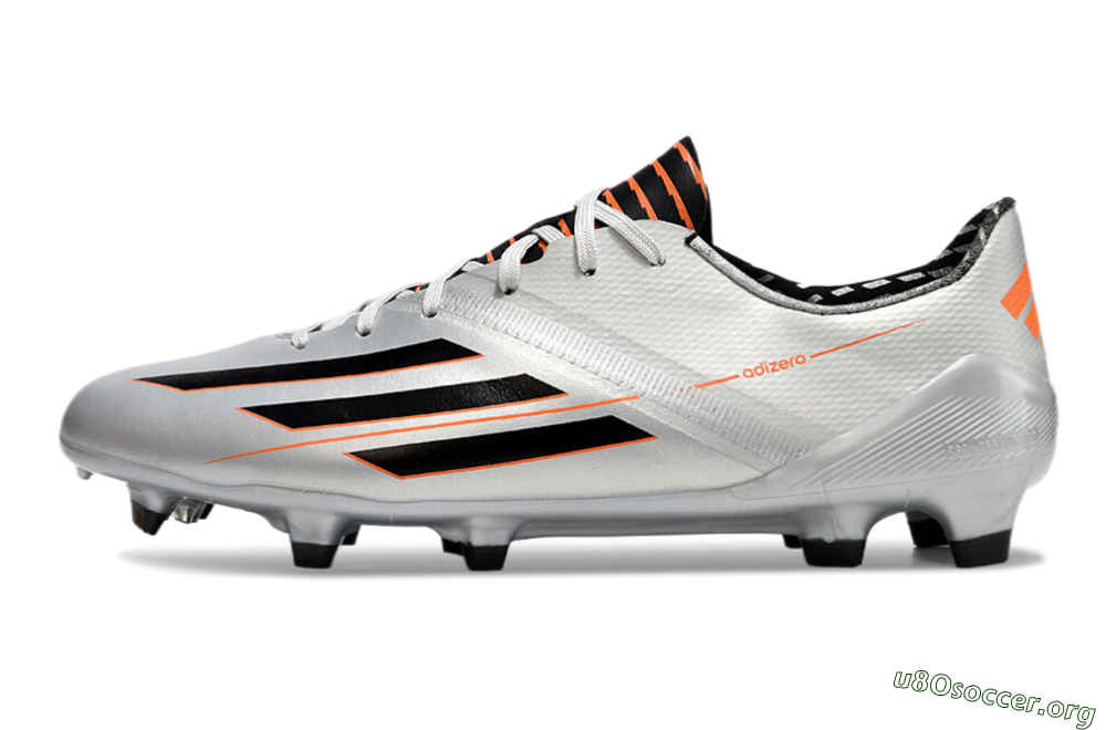 Adidas F50 Adizero FG Football Boots - Silver/Black/Orange 3