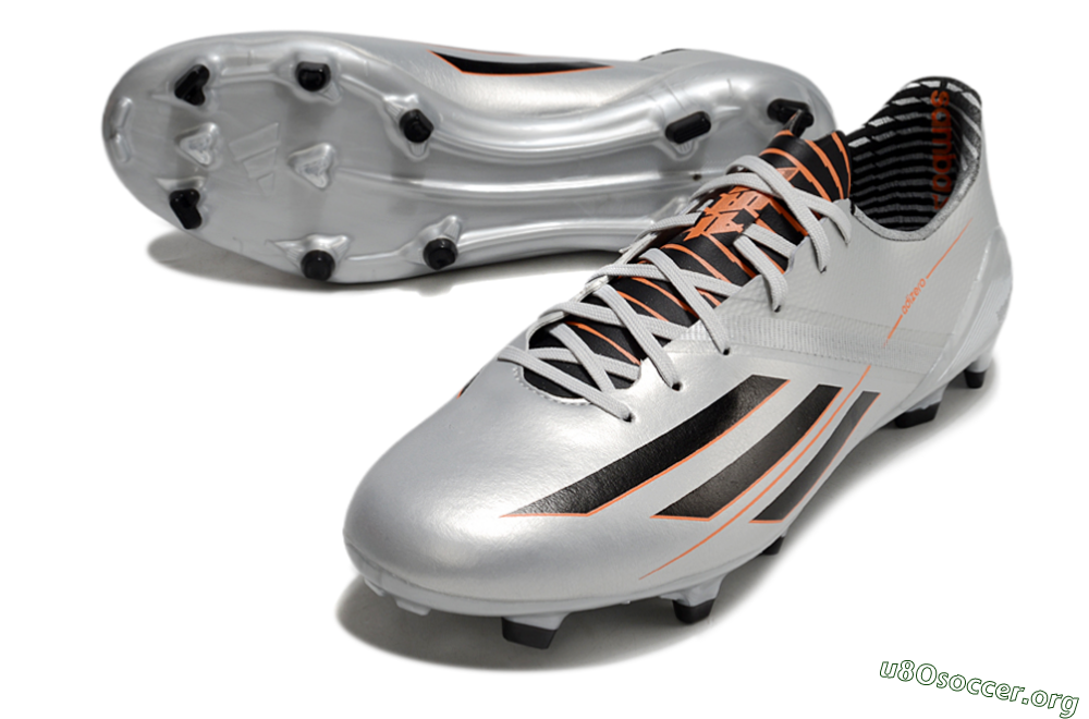 Adidas F50 Adizero FG Football Boots - Silver/Black/Orange 0