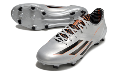 Adidas F50 Adizero FG Football Boots - Silver/Black/Orange