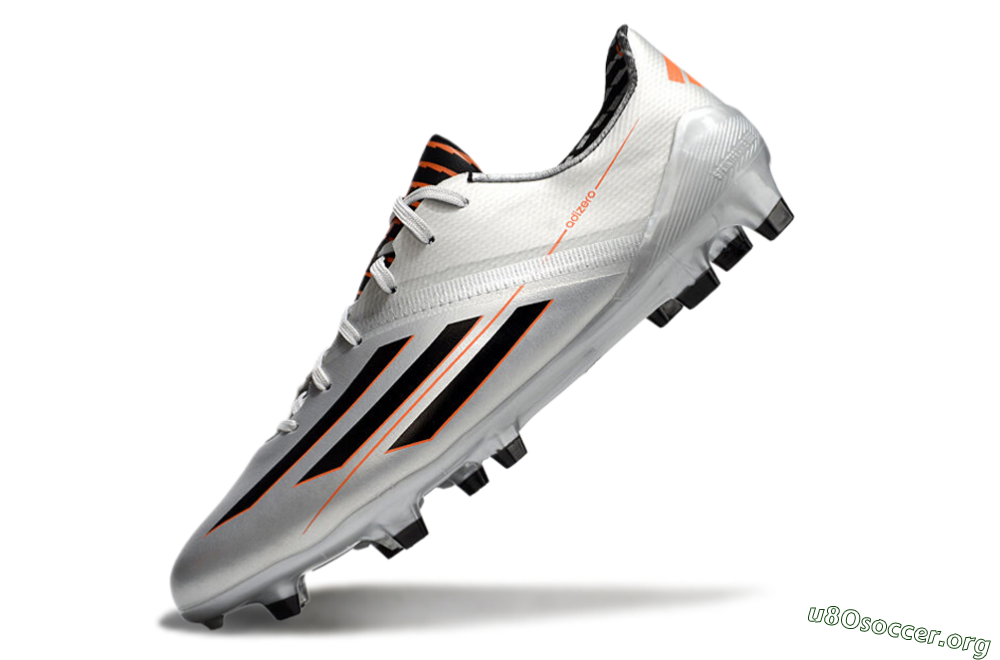 Adidas F50 Adizero FG Football Boots - Silver/Black/Orange 5