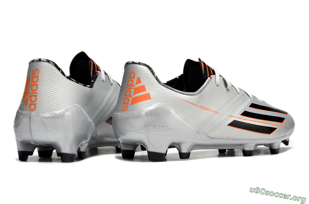 Adidas F50 Adizero FG Football Boots - Silver/Black/Orange 6