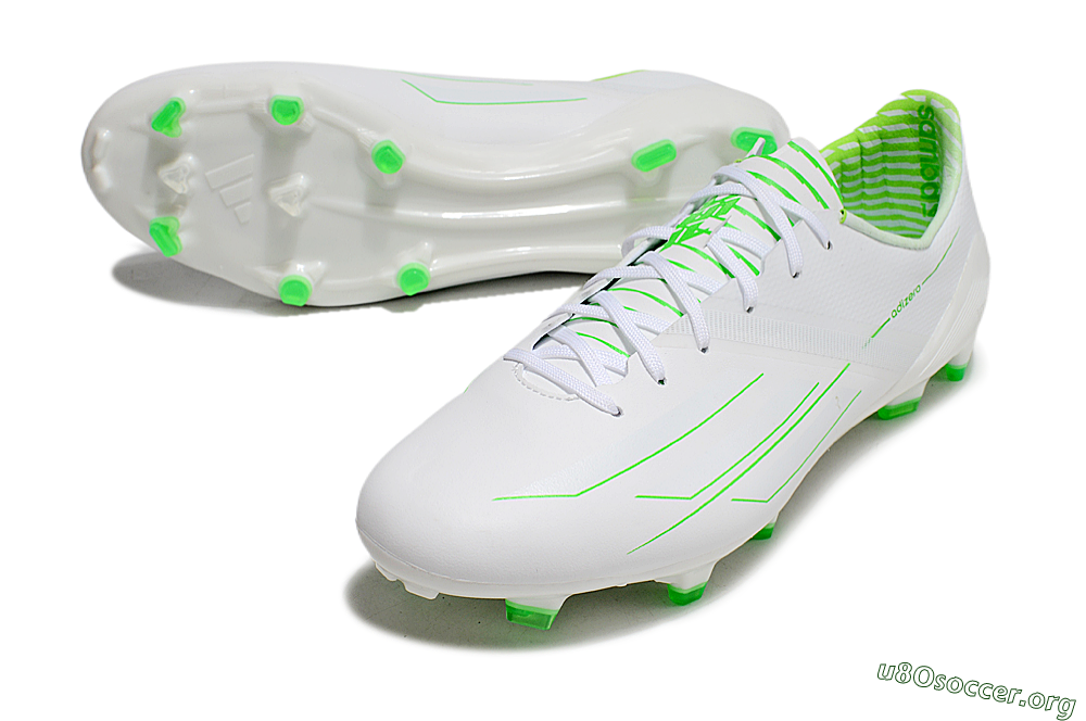 Adidas F50 Adizero FG Football Boots - White/Green 0