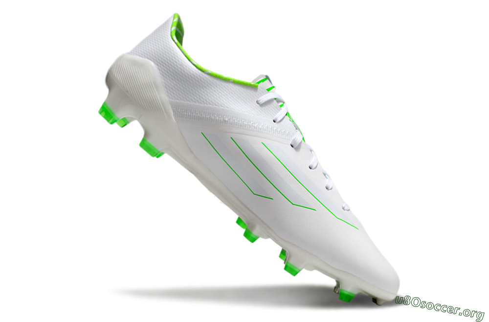 Adidas F50 Adizero FG Football Boots - White/Green 4