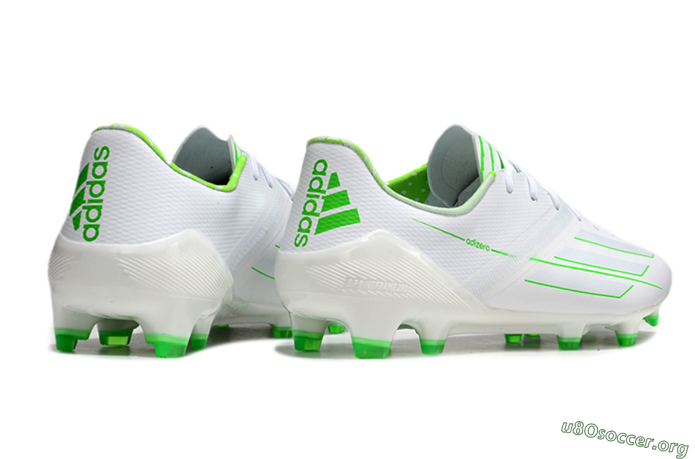 Adidas F50 Adizero FG Football Boots - White/Green 6